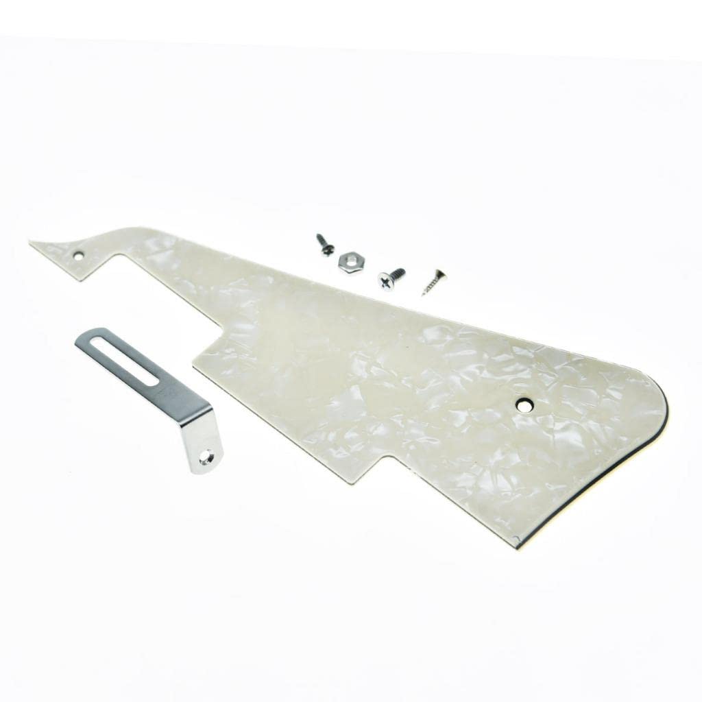 Dopro LP Guitar Pickguard and LP Stainless Steel Bracket with Chrome Steel Mounting Screws for USA Les Paul Aged Pearl